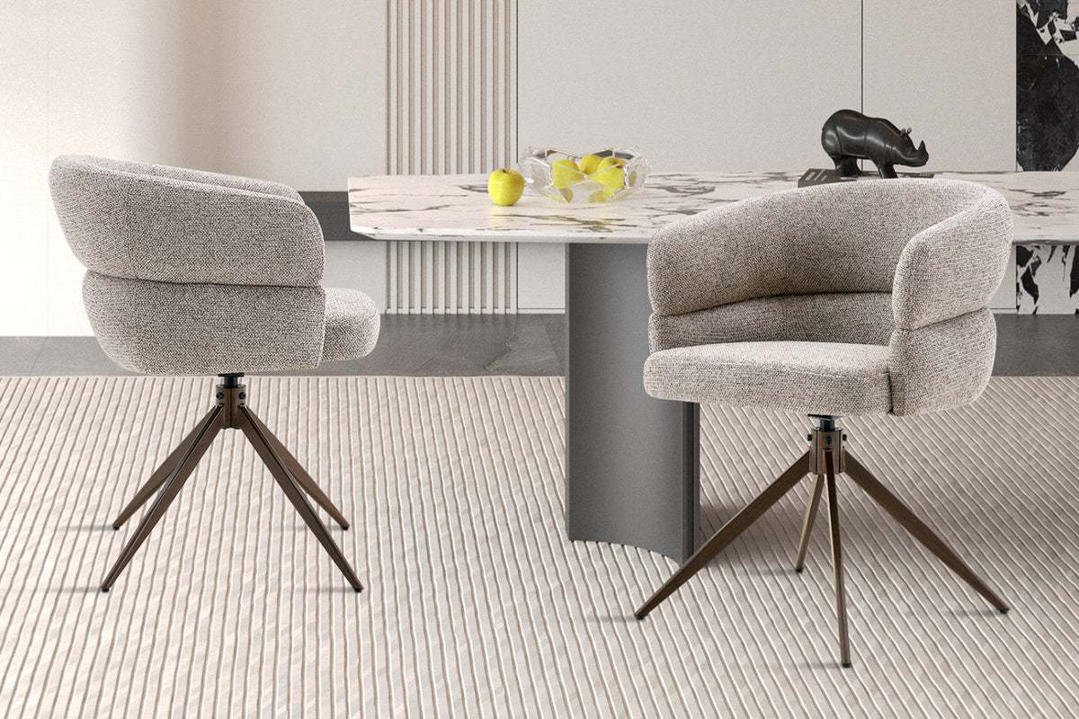 Chaise pivotante Leonie – Poivre – vue 2