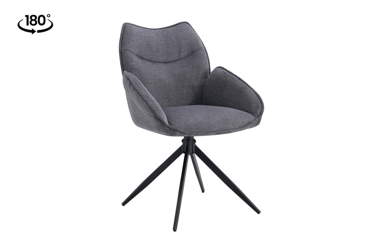 Chaise pivotante Mahi – Gris foncé – vue 2