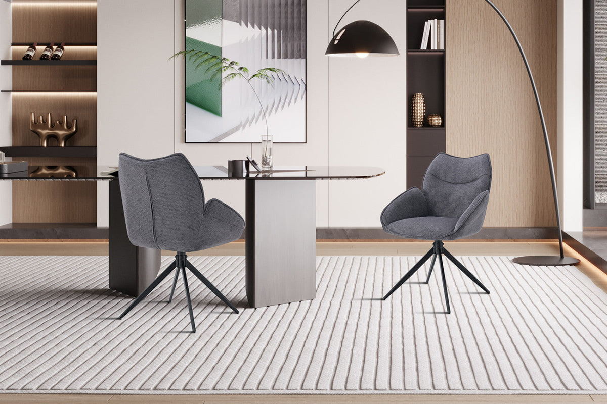 Chaise pivotante Mahi – Gris foncé – vue 5