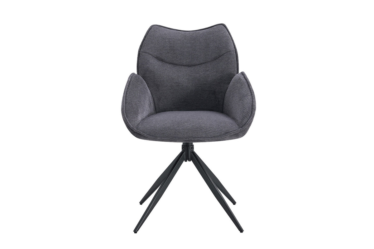 Chaise pivotante Mahi – Gris foncé – vue principale