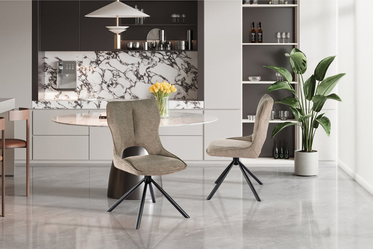 Chaise pivotante Mori – Poivre – vue 4