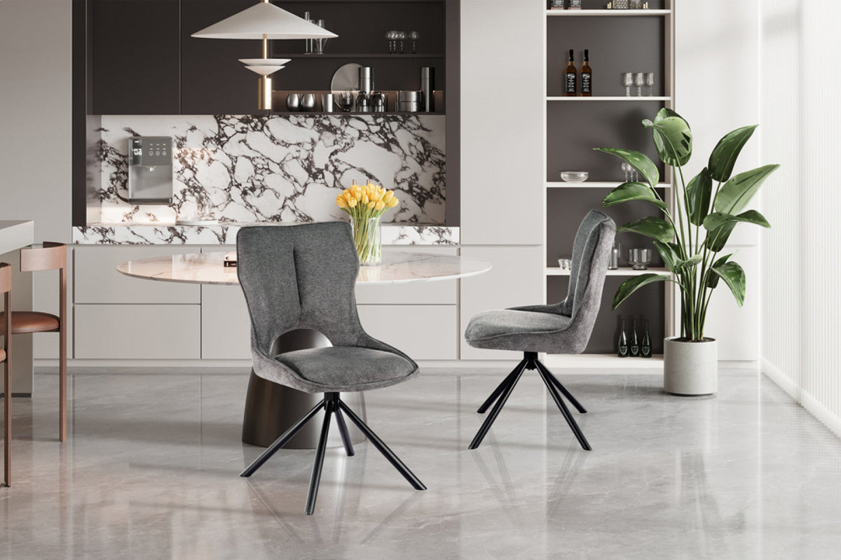 Chaise pivotante Mori – Gris foncé – vue 4