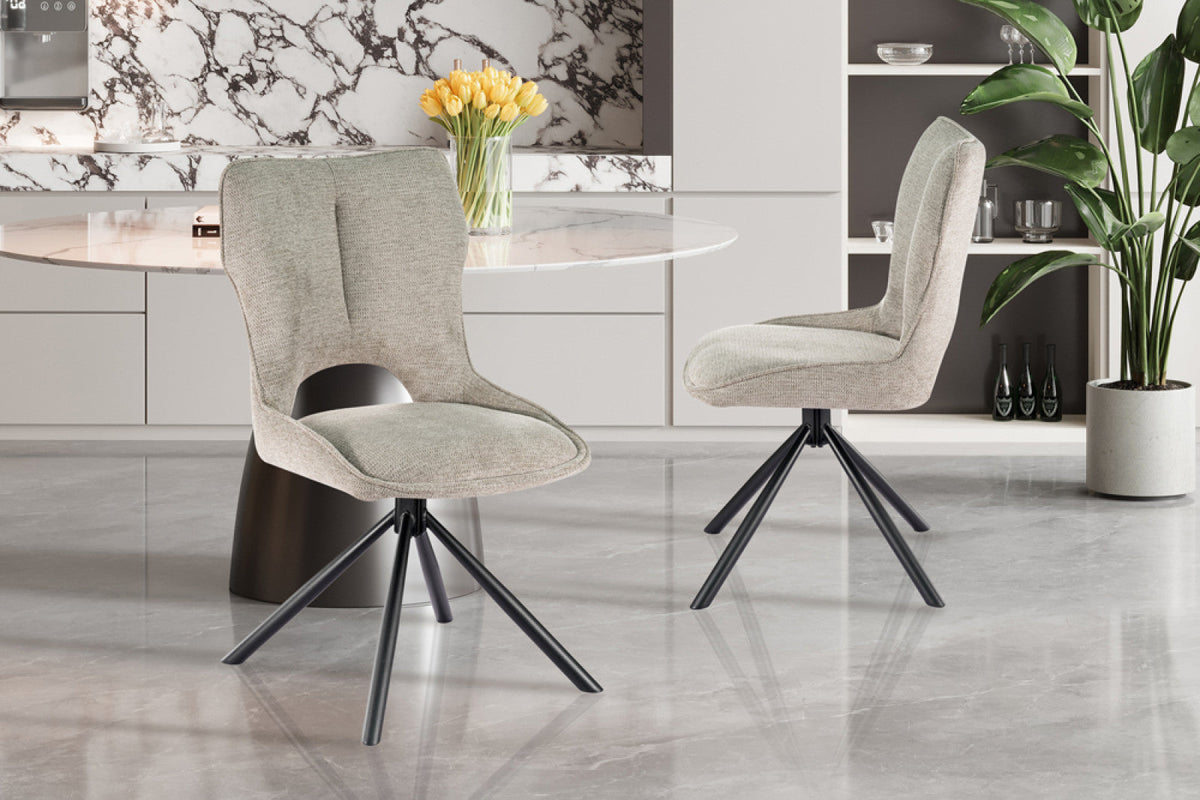Chaise pivotante Mori – Gris clair – vue 2