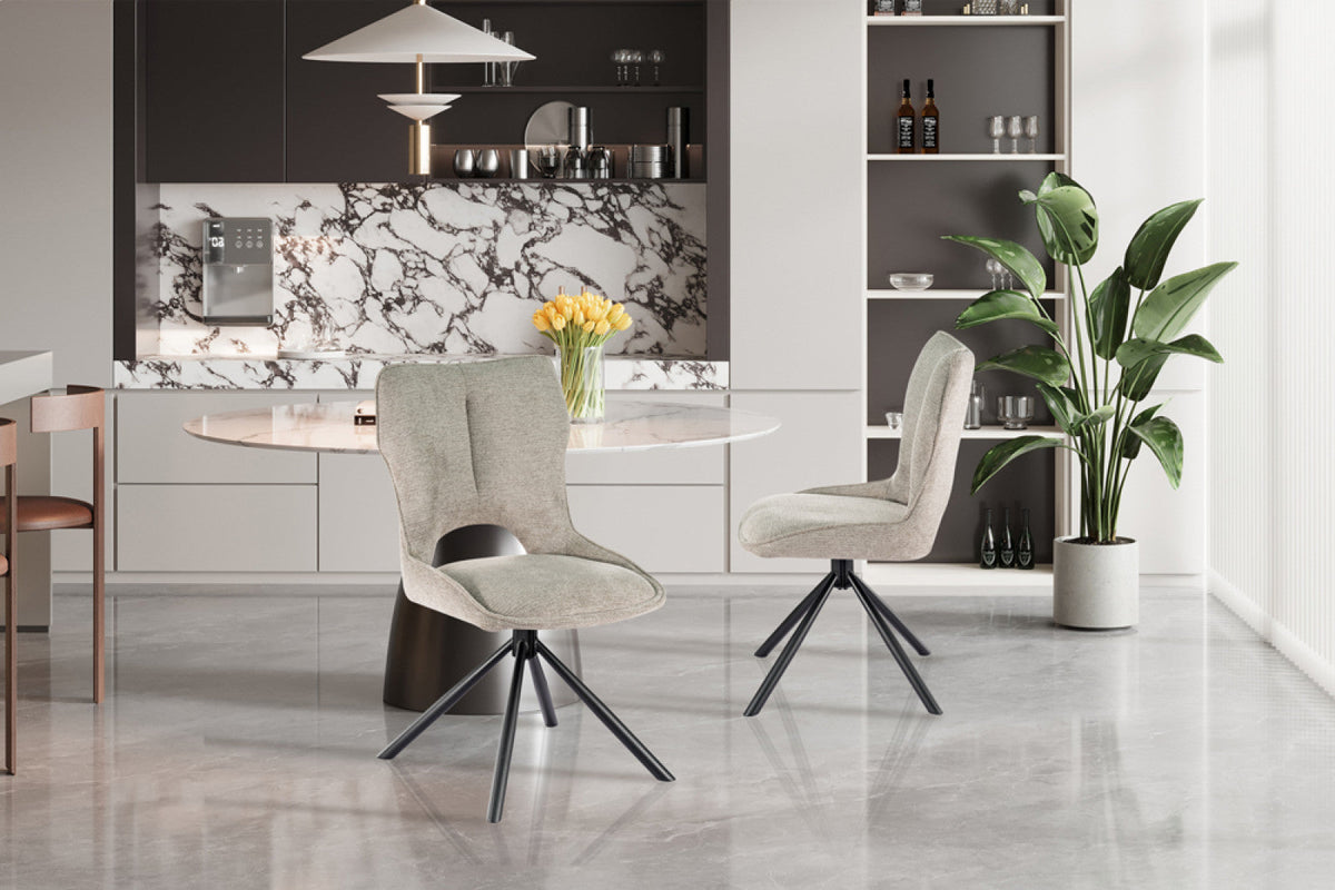 Chaise pivotante Mori – Gris clair – vue 4