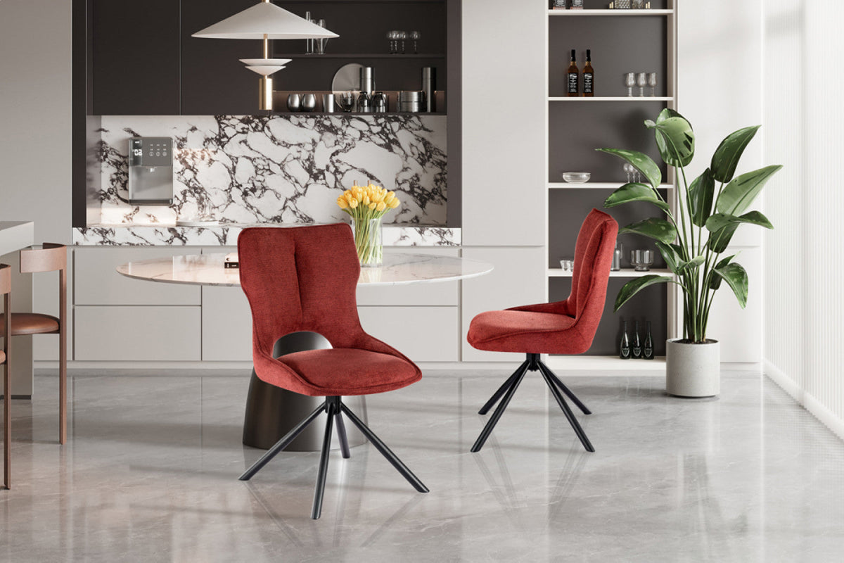 Chaise pivotante Mori – Rouge – vue 4