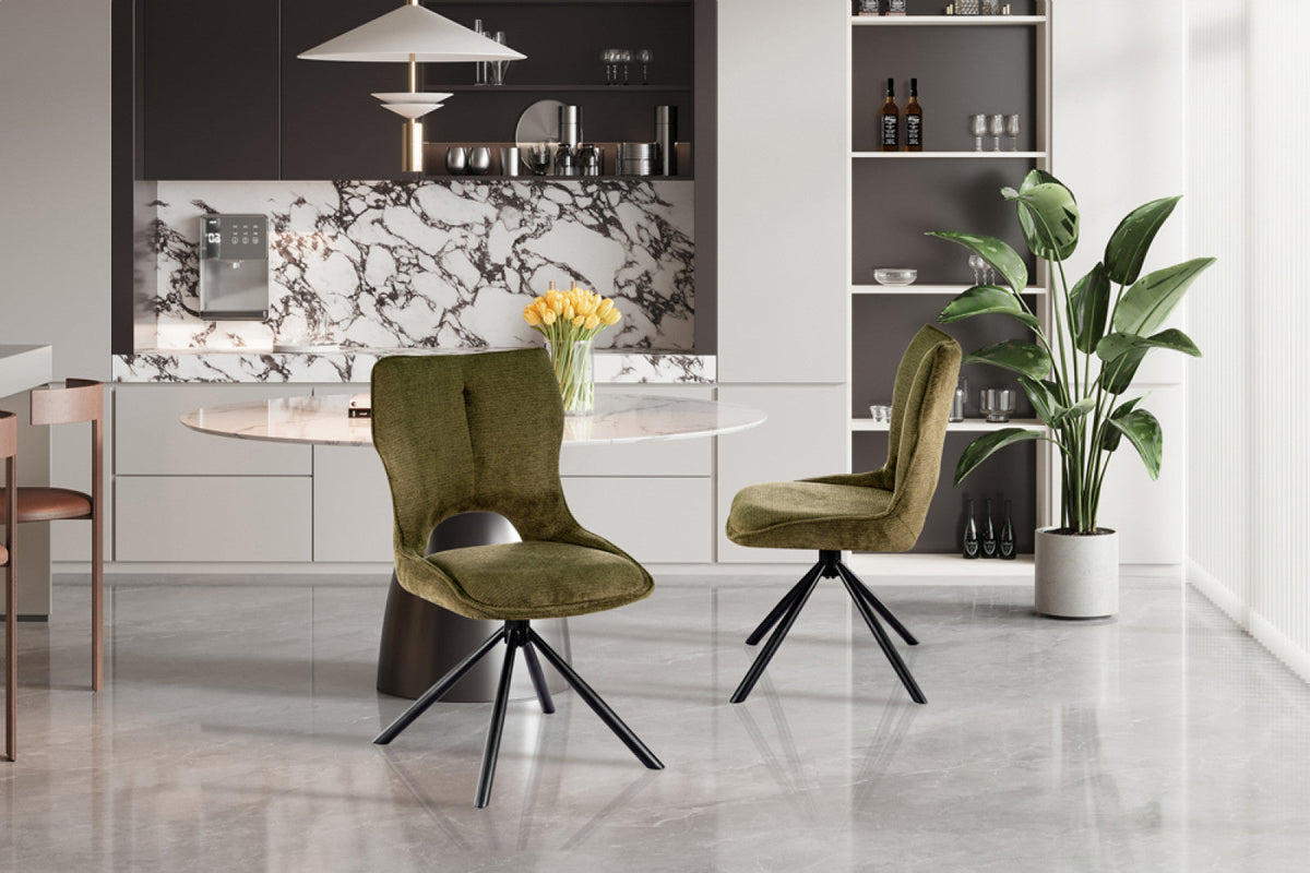 Chaise pivotante Mori – Vert – vue 4