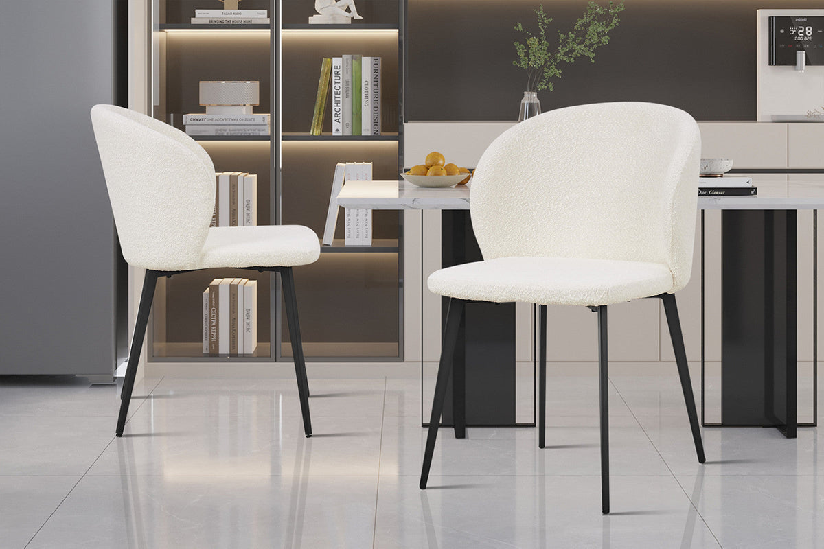 Chaise Toledo – Bouclé blanc – vue 2
