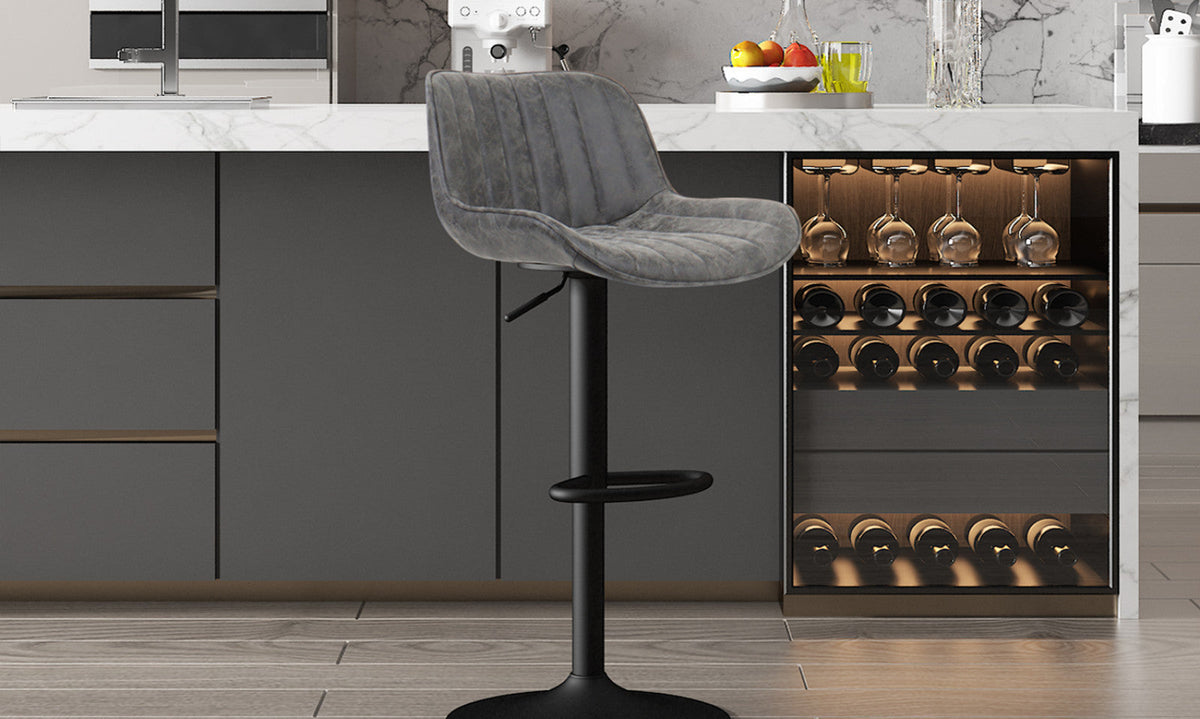 Tabouret de bar Fenna – Gris – vue 3