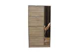 Meuble à chaussures Marcel – 4 tiroirs et 1 porte miroir décor sonoma