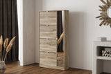 Meuble à chaussures Marcel – 4 tiroirs et 1 porte miroir décor sonoma