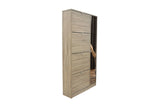 Meuble à chaussures Marcel – 4 tiroirs et 1 porte miroir décor sonoma