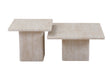Set de 2 table basses Bobby – décor travertin beige
