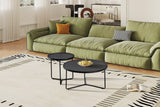 Set table basse Melia – ronde gris verre