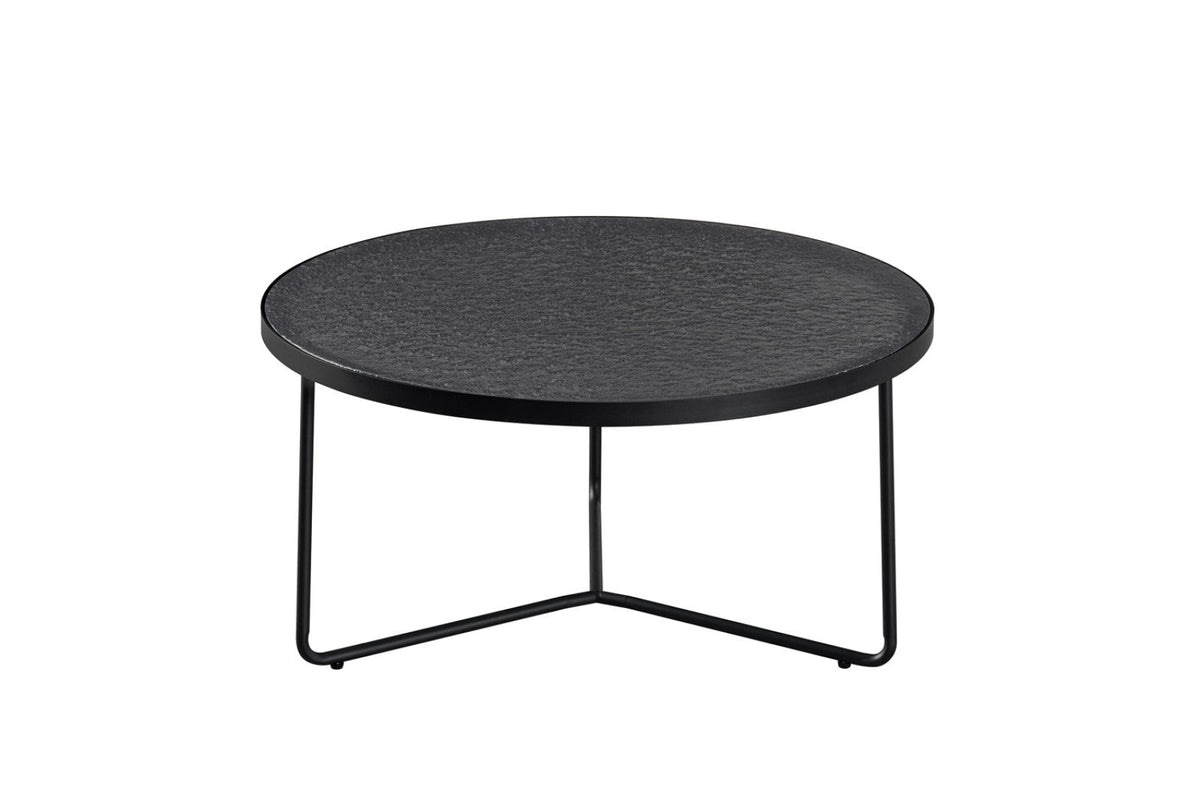 Set table basse Melia – ronde gris verre