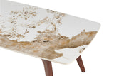 Table basse Alma – brillante pandora, pied noyer – 120x60 cm