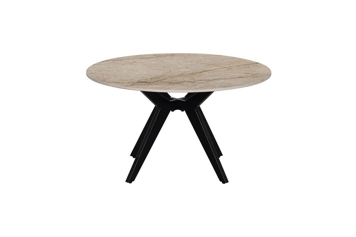 Table basse Apollo – Shakespeare beige brillant, ronde Ø 80 cm – vue principale