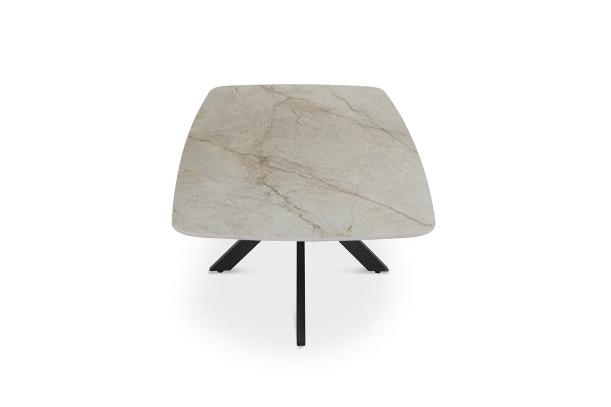 Table basse Apollo – Shakespeare beige brillant, ovale 130 × 70 cm – vue 5