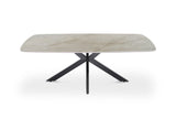 Table basse Apollo – Shakespeare beige brillant, ovale 130 × 70 cm – vue principale