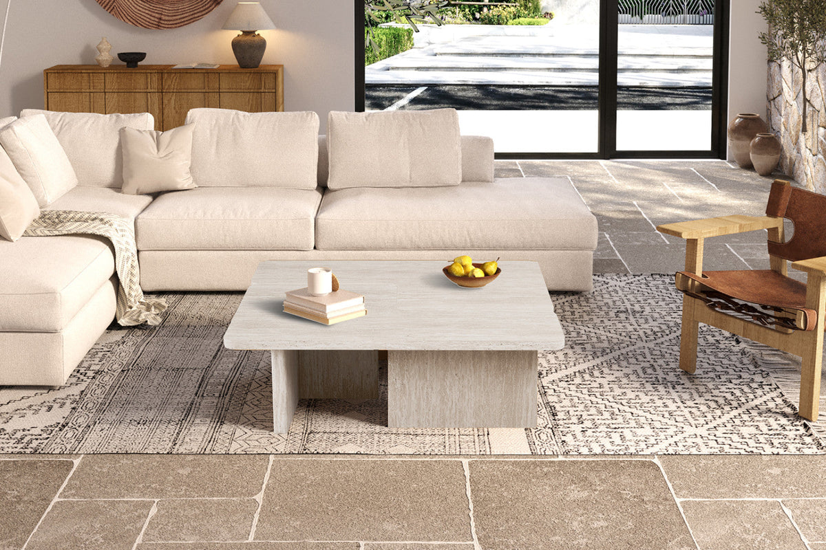 Table basse Arallo – Travertin beige – vue 3