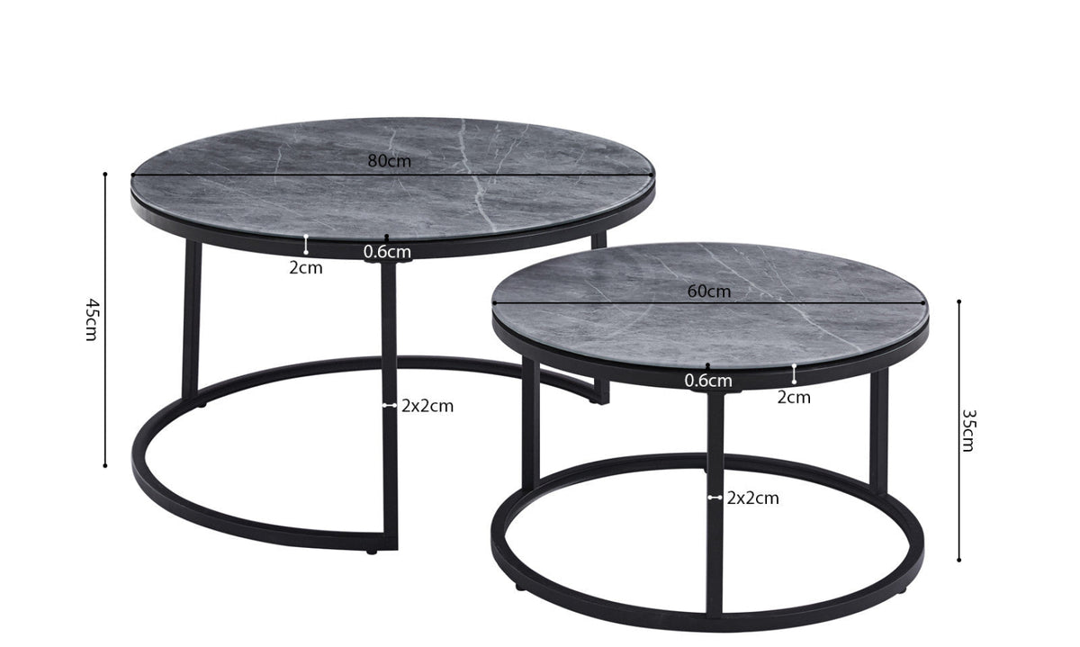 Table basse Boston – Gris pierre – vue 5