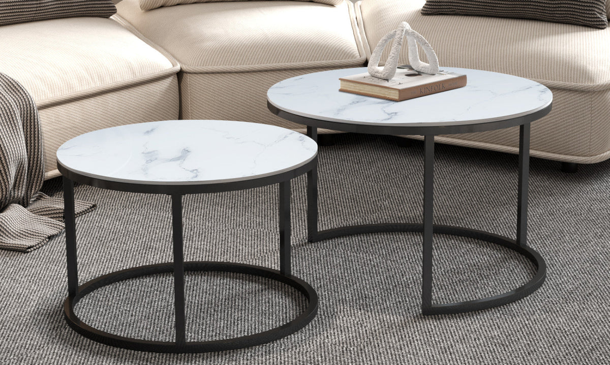 Table basse Boston – Marbre blanc – vue 2