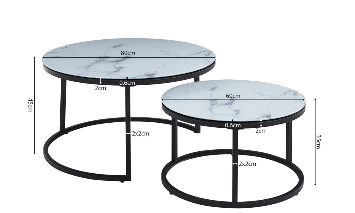 Table basse Boston – Marbre blanc – vue 5