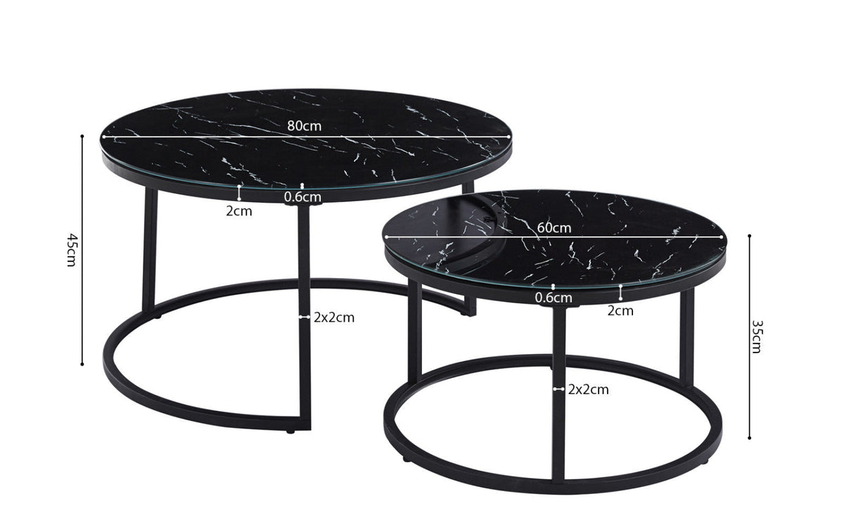 Table basse Boston – Marbre noir – vue 5
