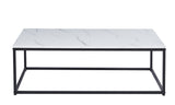 Table basse Dallas – décor marbre blanc