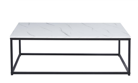 Table basse Dallas – décor marbre blanc