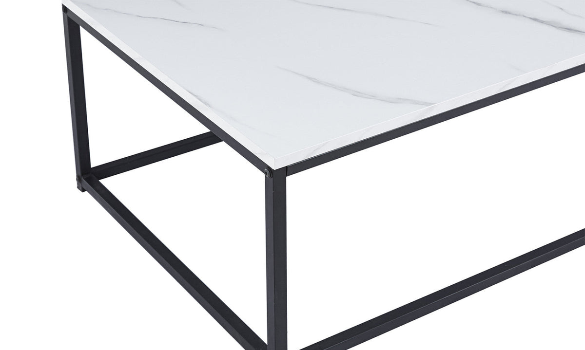 Table basse Dallas – décor marbre blanc