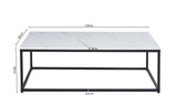 Table basse Dallas – décor marbre blanc