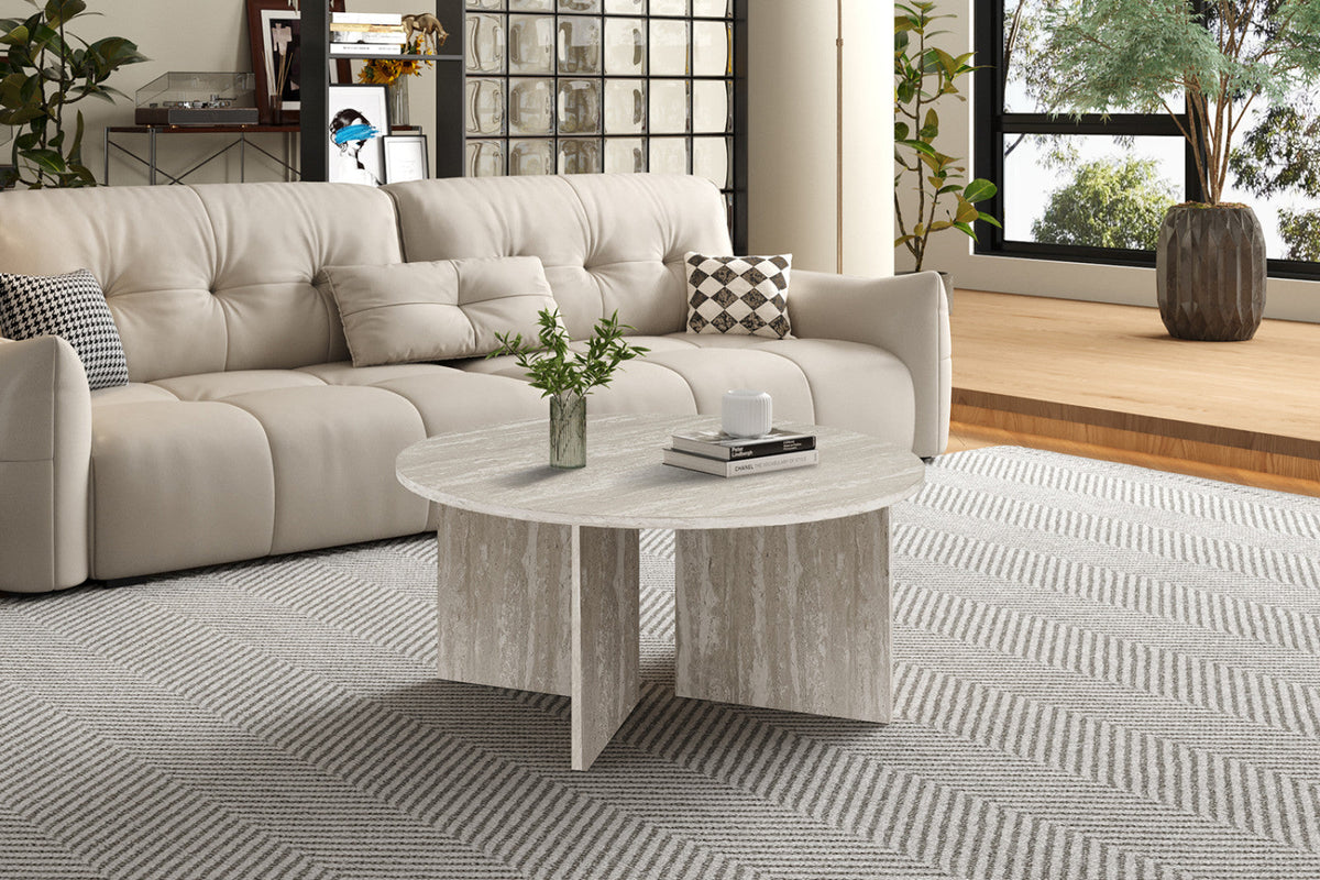 Table basse Drasir – Travertin gris – vue 3