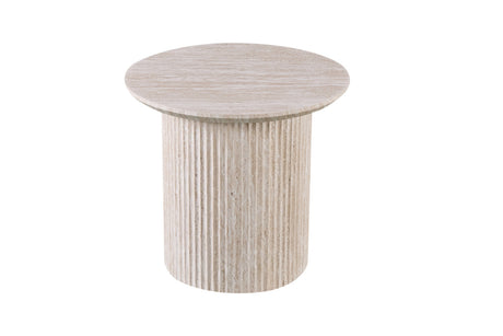 Table basse Lagos – Travertin beige, ronde Ø 50 cm – vue principale