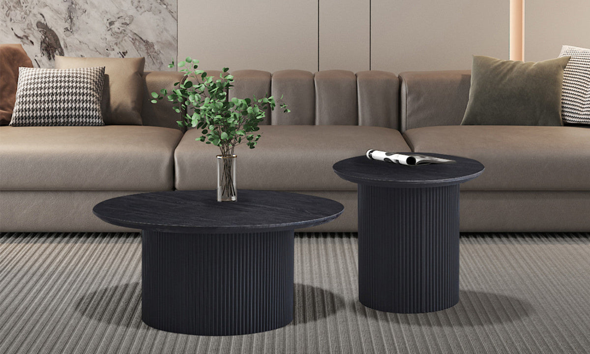 Table basse Lagos – Brun foncé, ronde Ø 80 cm – vue 3