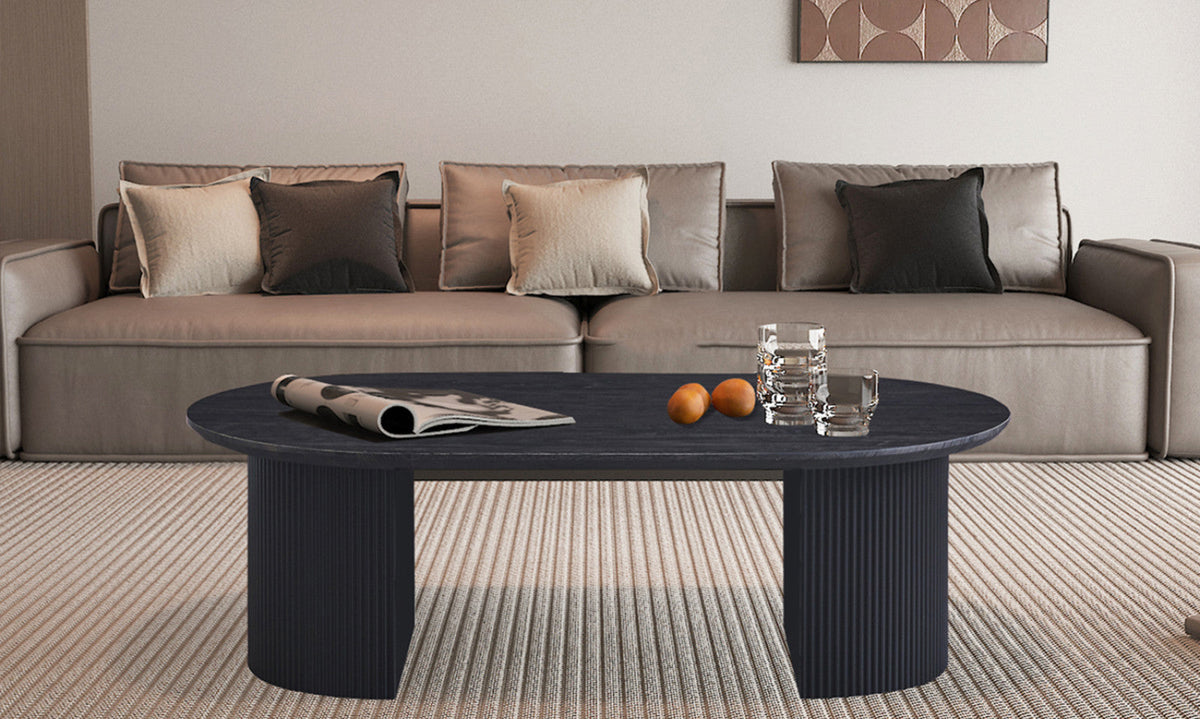 Table basse Lagos – Brun foncé, ovale 120 × 70 cm – vue 2