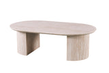 Table basse Lagos – Travertin beige, ovale 120 × 70 cm – vue 4
