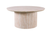 Table basse Lagos – Travertin beige, ronde Ø 80 cm – vue principale