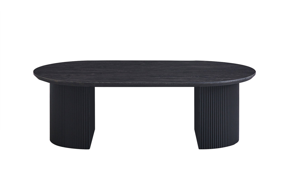 Table basse Lagos – Brun foncé, ovale 120 × 70 cm – vue principale