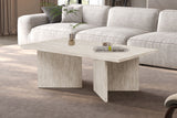 Table basse Litar – Travertin beige – vue 2