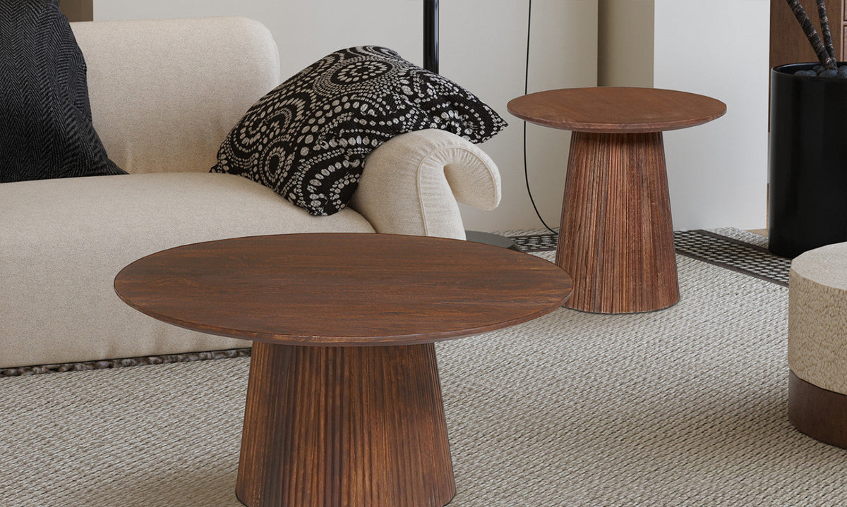 Table basse Miguel – Brun clair, ronde Ø 80 cm – vue 4
