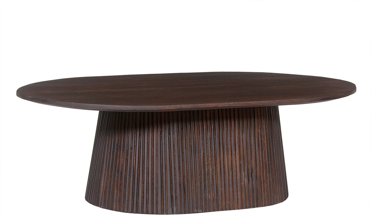 Table basse Miguel – Brun foncé, ovale 120 × 70 cm – vue 4