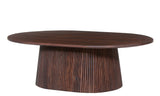 Table basse Miguel – Brun foncé, ovale 120 × 70 cm – vue principale