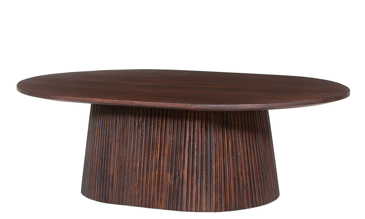 Table basse Miguel – Brun foncé, ovale 120 × 70 cm – vue principale