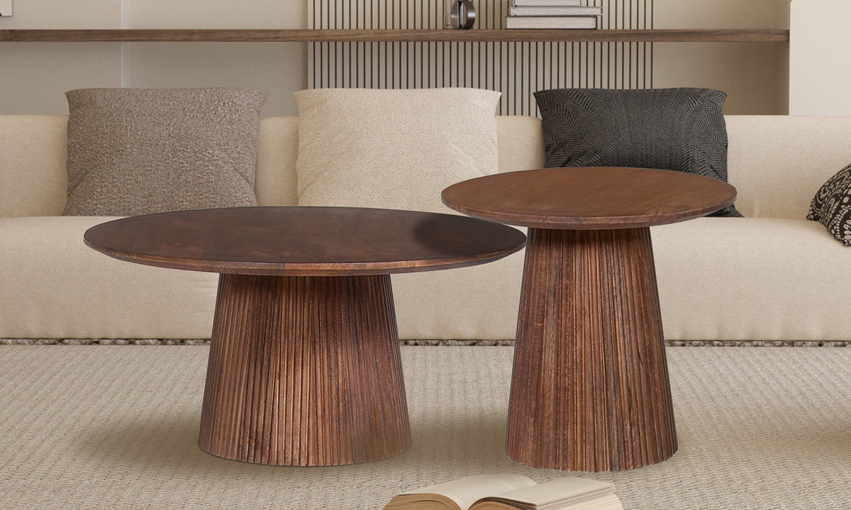 Table basse Miguel – Brun clair, ronde Ø 50 cm – vue 3