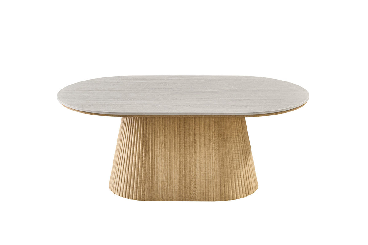 Table basse Vigo – Chêne naturel · baroque gris – vue principale