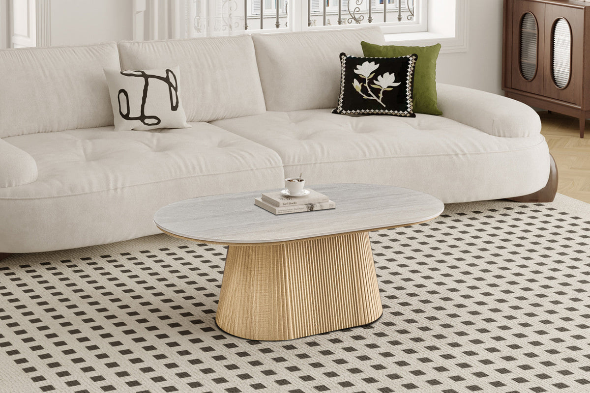 Table basse Vigo – Chêne naturel · baroque gris – vue 2