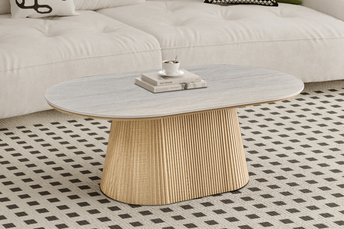 Table basse Vigo – Chêne naturel · baroque gris – vue 3