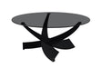 Table basse Weston – ronde verre clair gris