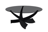 Table basse Weston – ronde verre clair gris