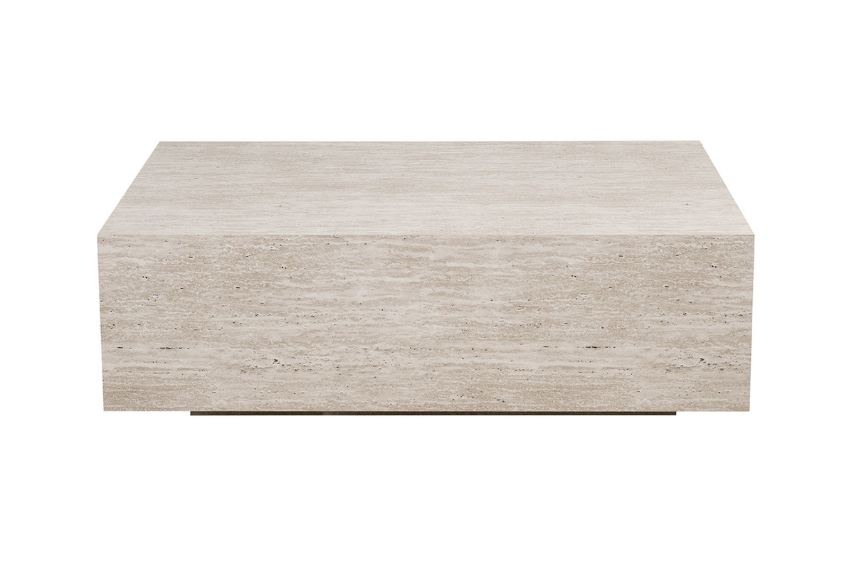 Table basse Jacky – décor travertin beige